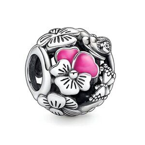 Pansy & Butterfly Charm